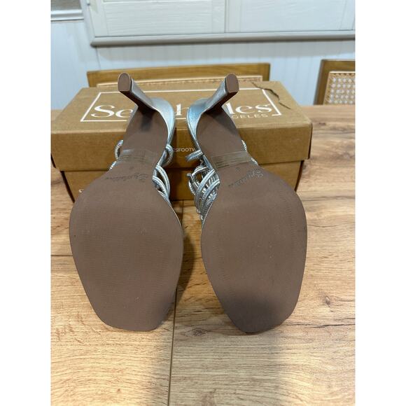 Seychelles Te Amo Ankle Wrap Sandal Metallic Leather Size 8 NIB Ankle Strap Ties - Picture 12 of 15